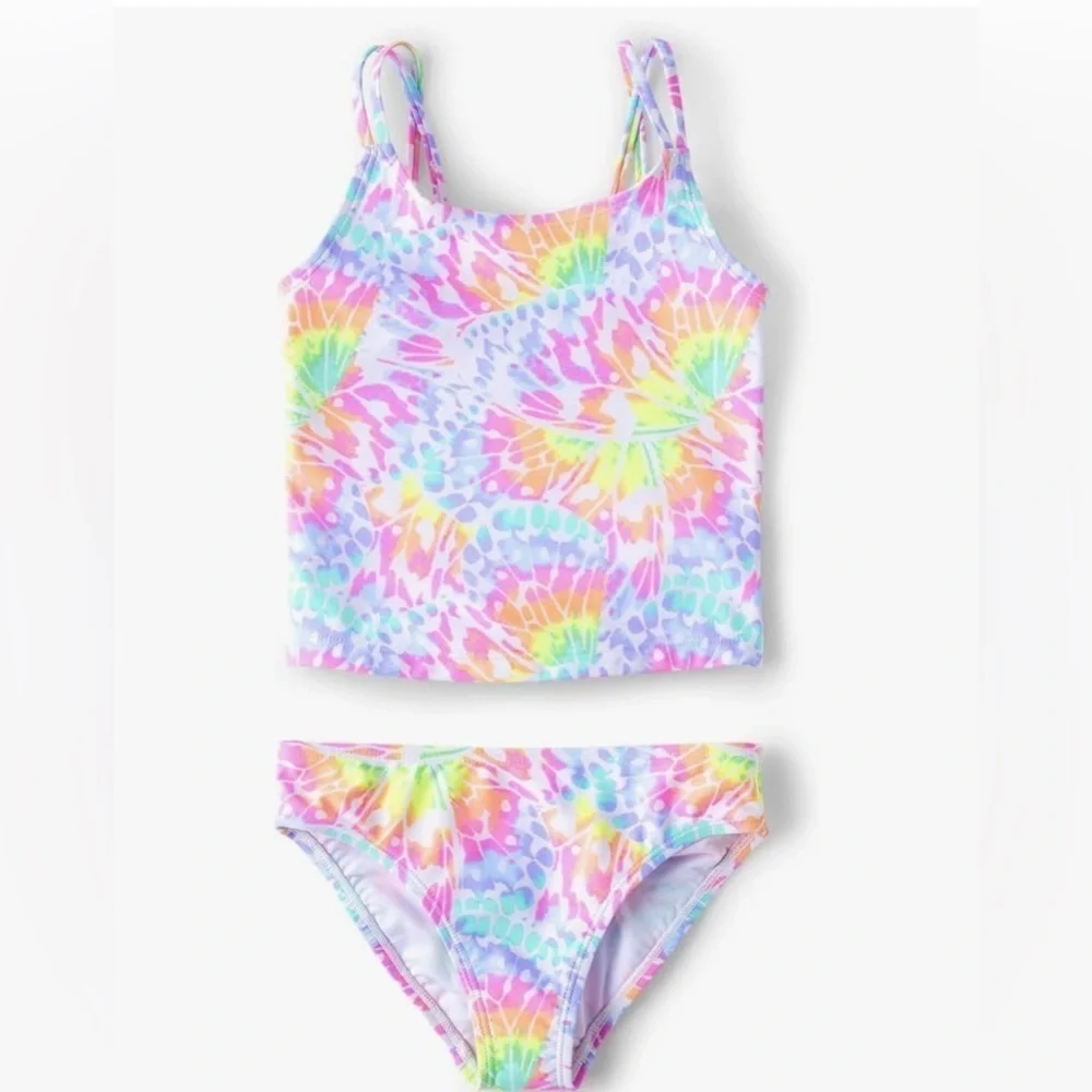 The children’s place tie-dyed print  Colorful tankini two-piece
